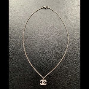 Authentic CHANEL Rhinestone Silvertone Necklace